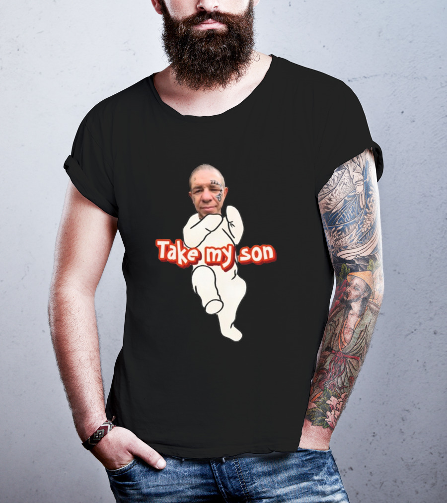 Tike Myson Take My Son Baby Drawing Tattoo Face T-Shirt