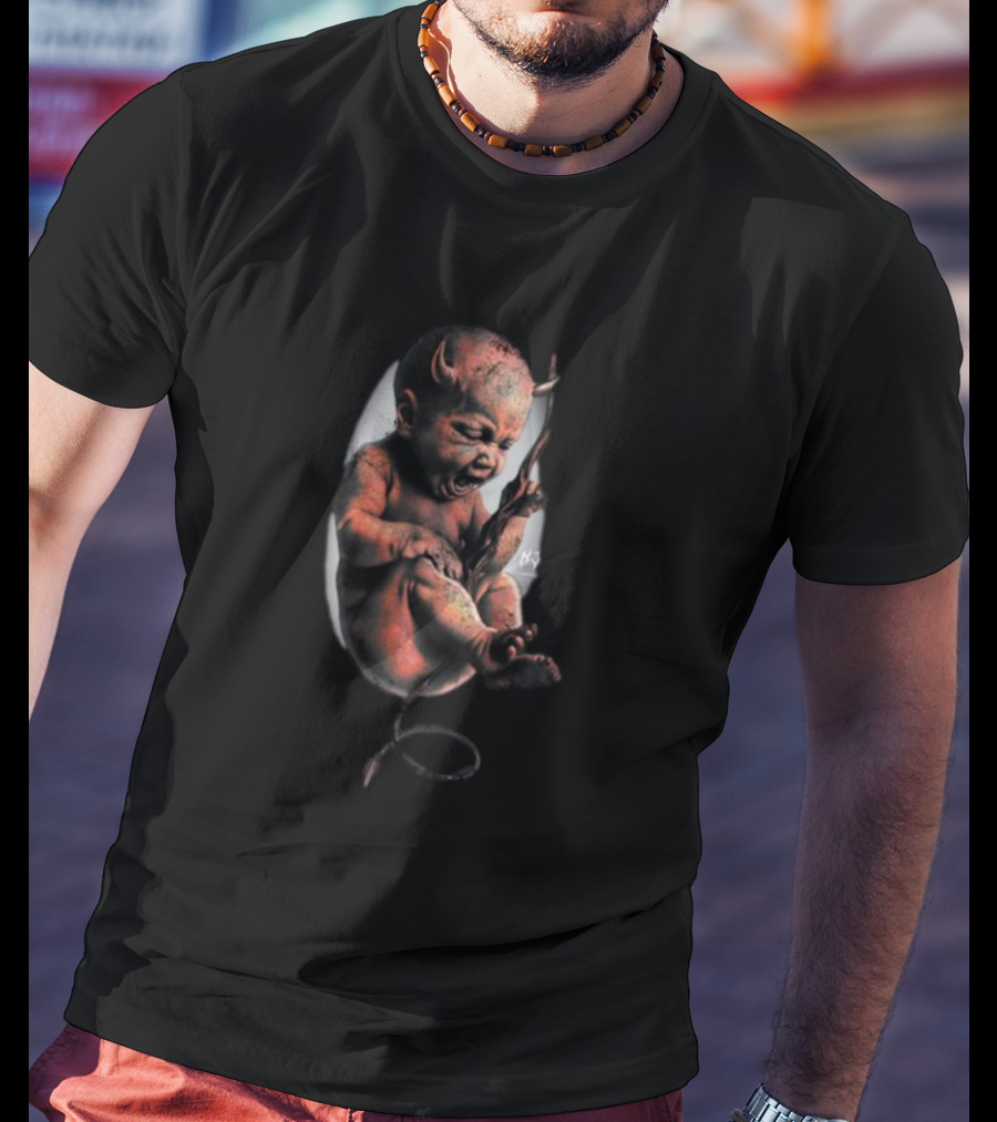 Hard Jewelry Embryo Child Devil Horns T-Shirt