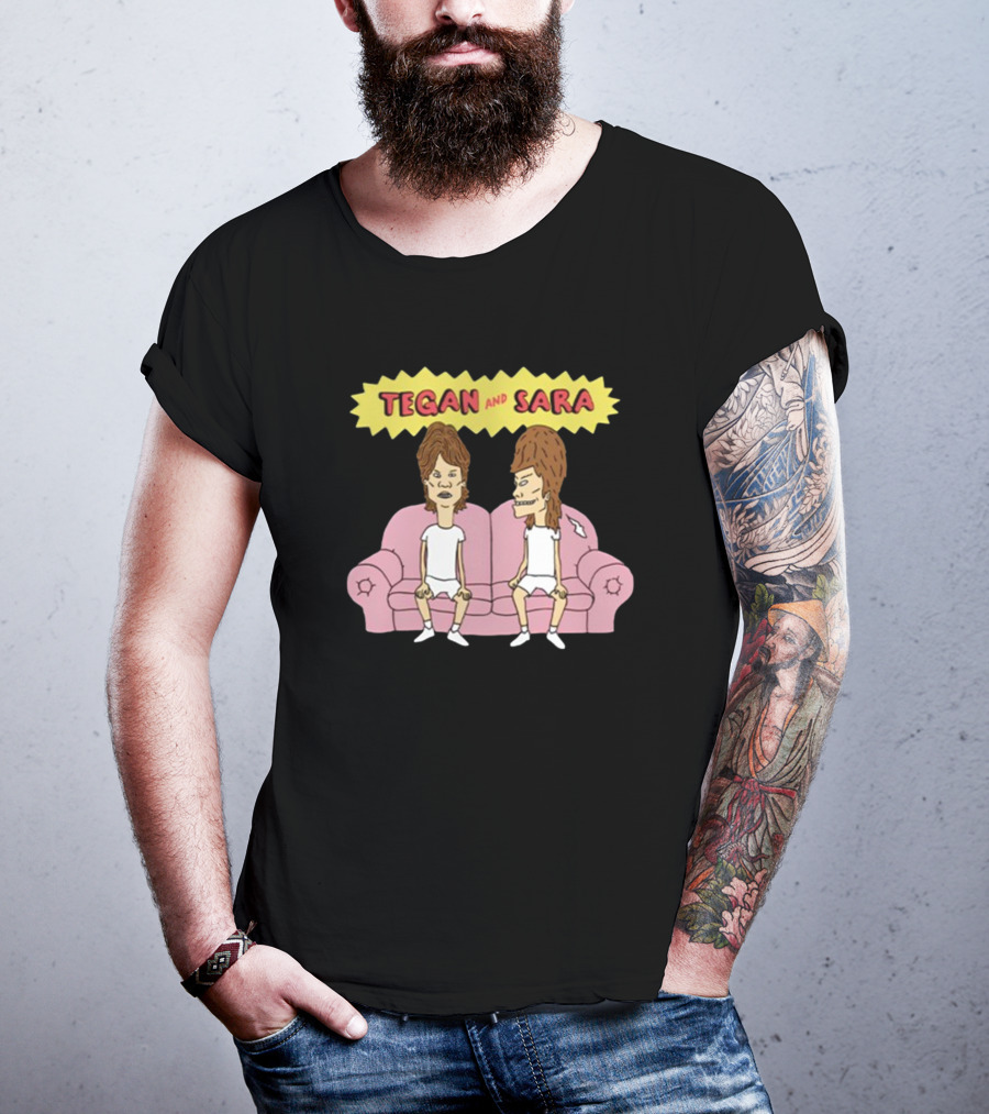Tegan And Sara B Cartoon Style Couch Duo T-Shirt