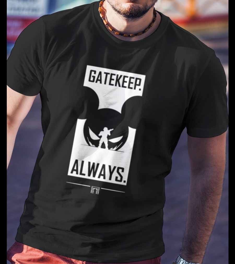 Wbsapparel Gatekeep Always Silhouette With Mickey Ears T-Shirt