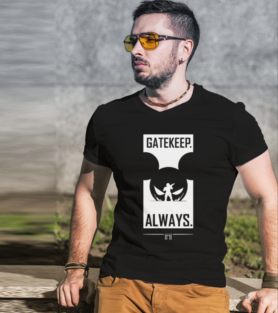 Wbsapparel Gatekeep Always Silhouette With Mickey Ears T-Shirt