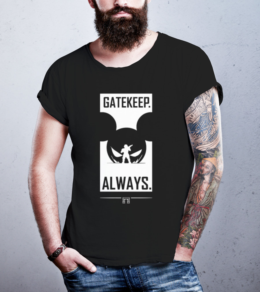 Wbsapparel Gatekeep Always Silhouette With Mickey Ears T-Shirt