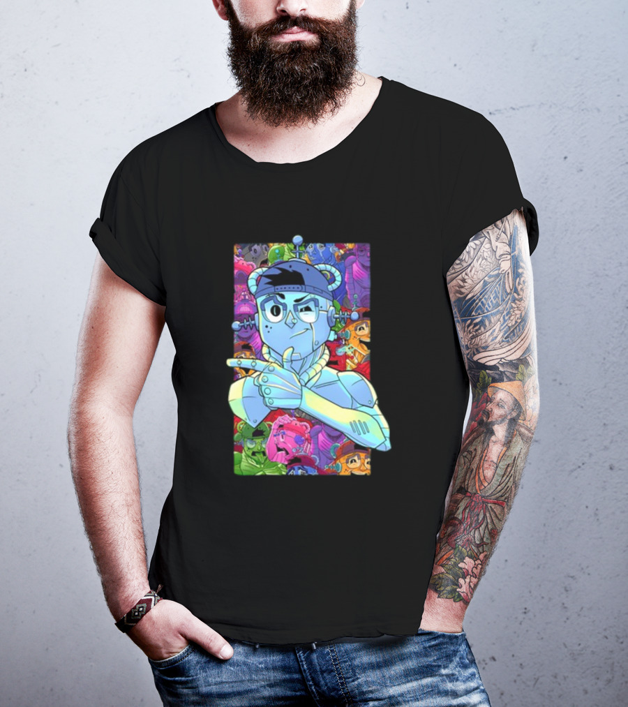 Kt8 Ray Volpe Volpeverse Colorful Futuristic Robot Characters T-Shirt