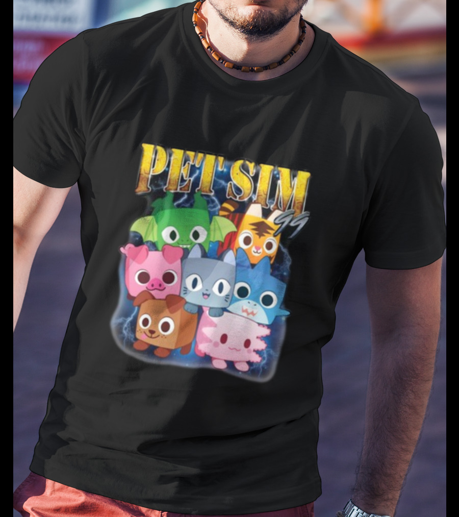 Pet Sim Ninety Nine Cute Animal Characters With GG T-Shirt