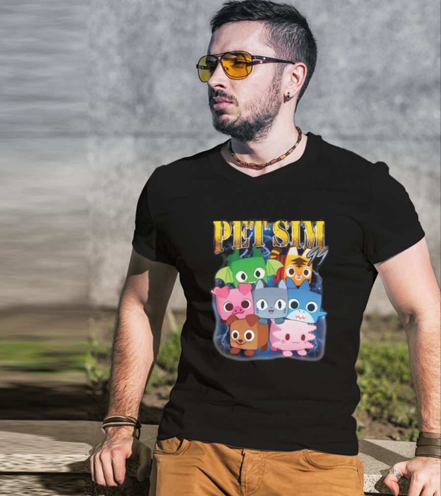 Pet Sim Ninety Nine Cute Animal Characters With GG T-Shirt