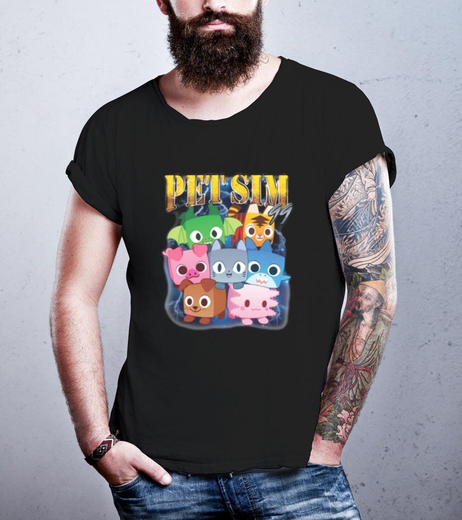 Pet Sim Ninety Nine Cute Animal Characters With GG T-Shirt