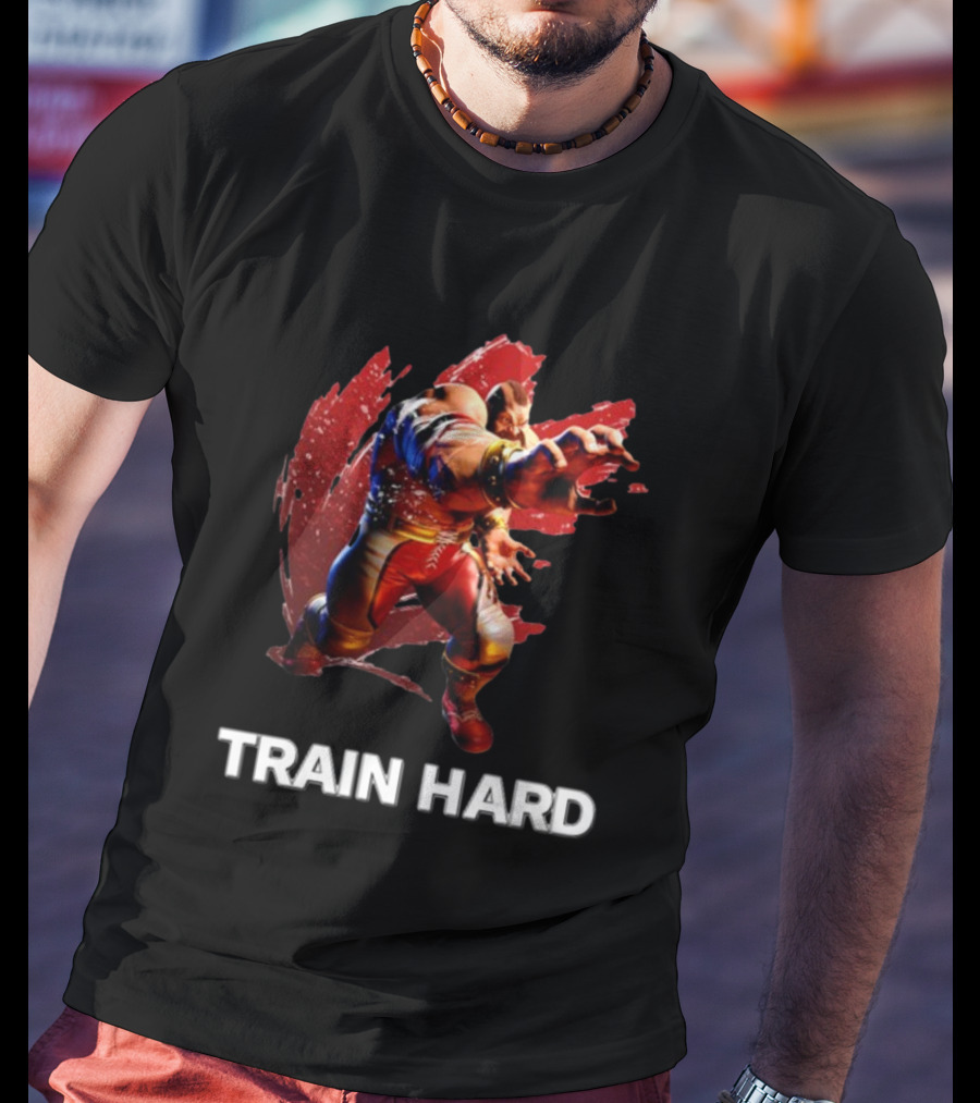 Zangief Train Hard Fighter Action Pose T-Shirt