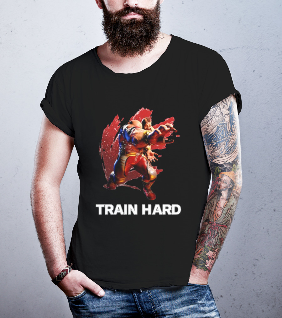 Zangief Train Hard Fighter Action Pose T-Shirt