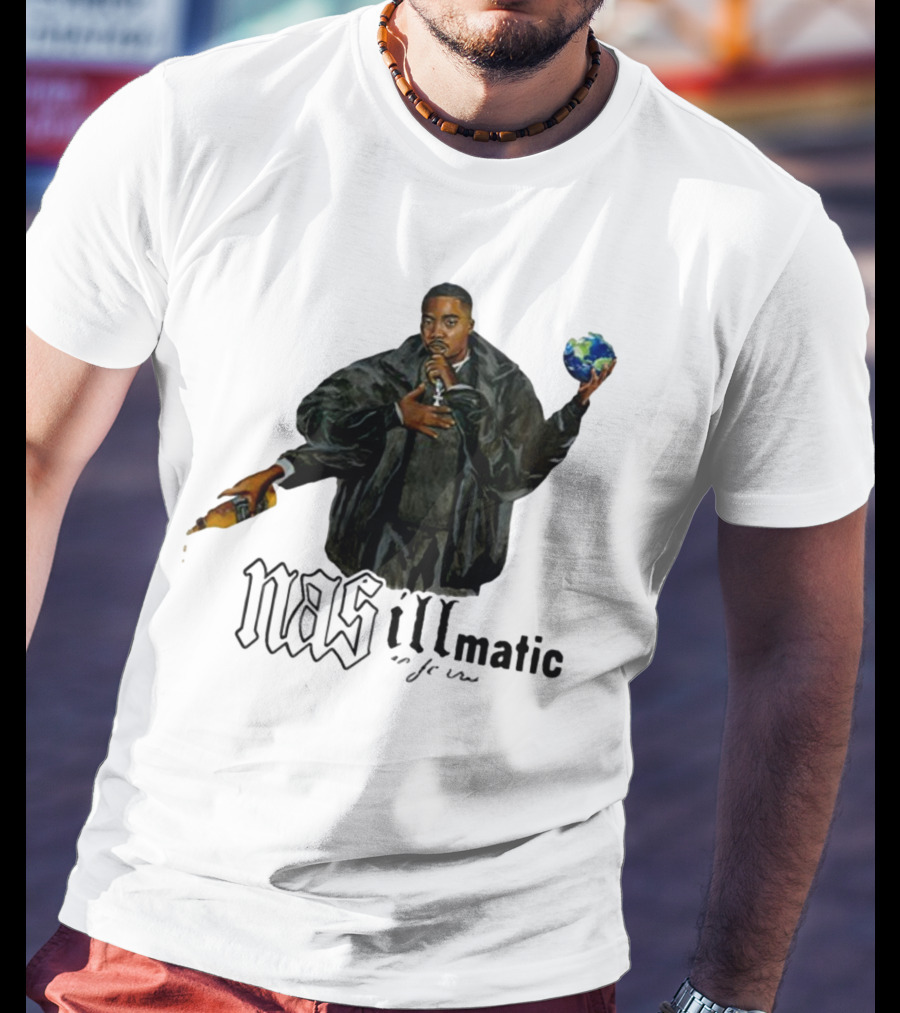 Nasirjones Illmatic 30 Years Globe And Wine T-Shirt