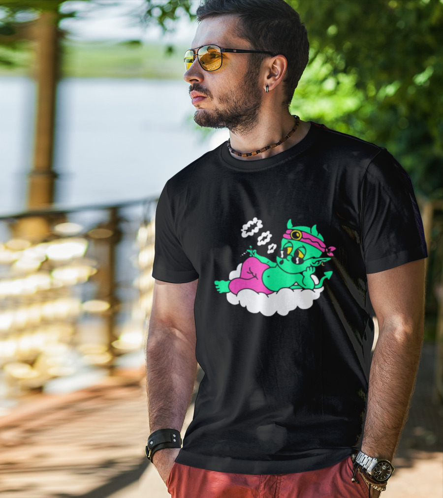 Supermega Funny Brothers Devils Lettuce Smoking Cartoon Demon Cloud T-Shirt