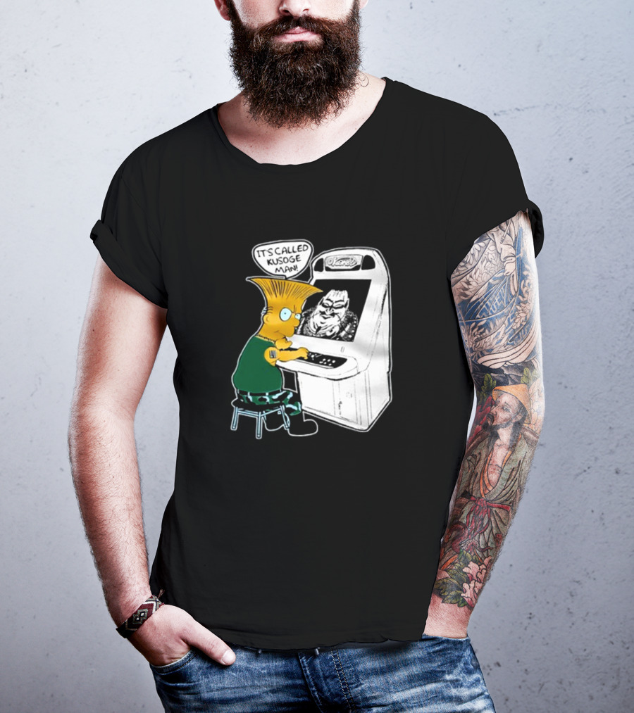 Simption Arcade Gamer It's Called Kusoge Man T-Shirt