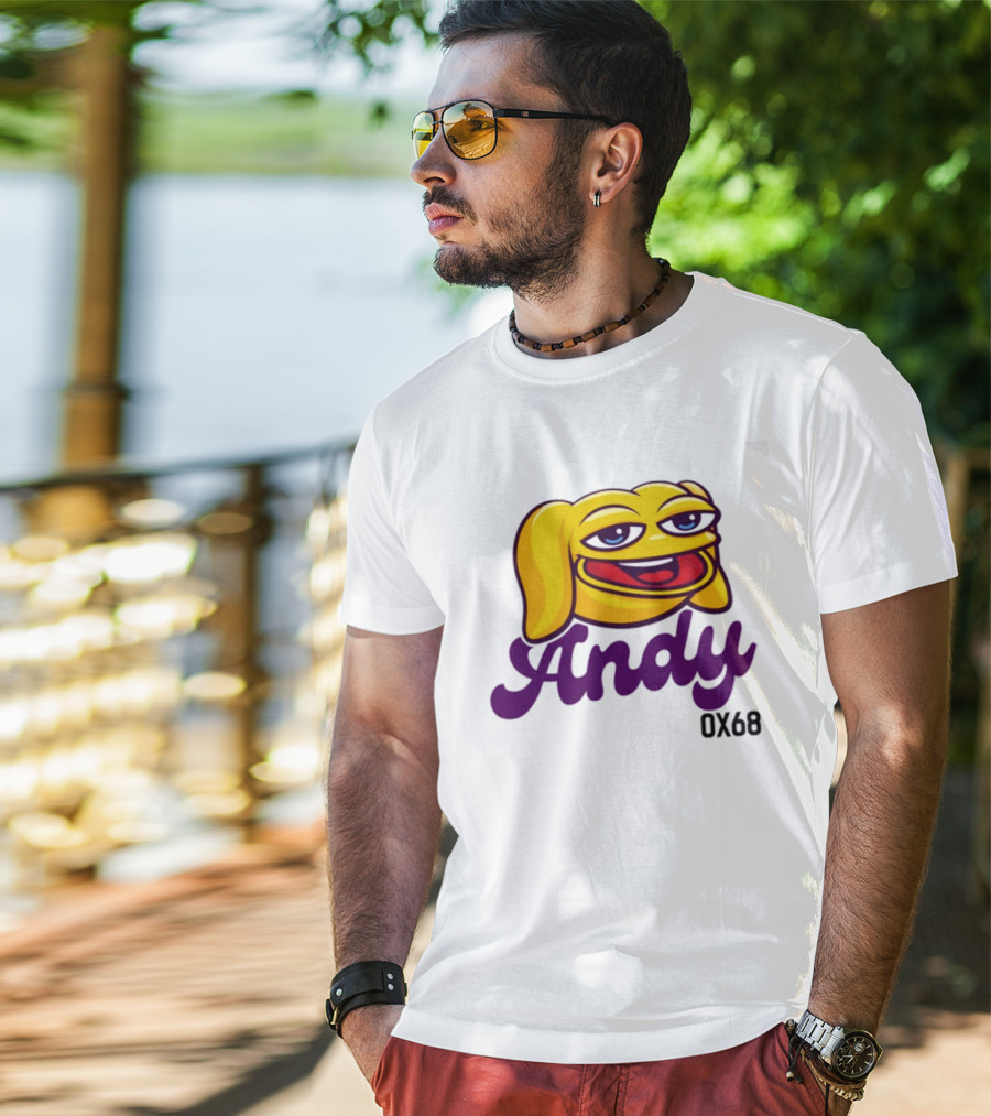 Andy Ox68 Emoji Face Yellow Dog T-Shirt