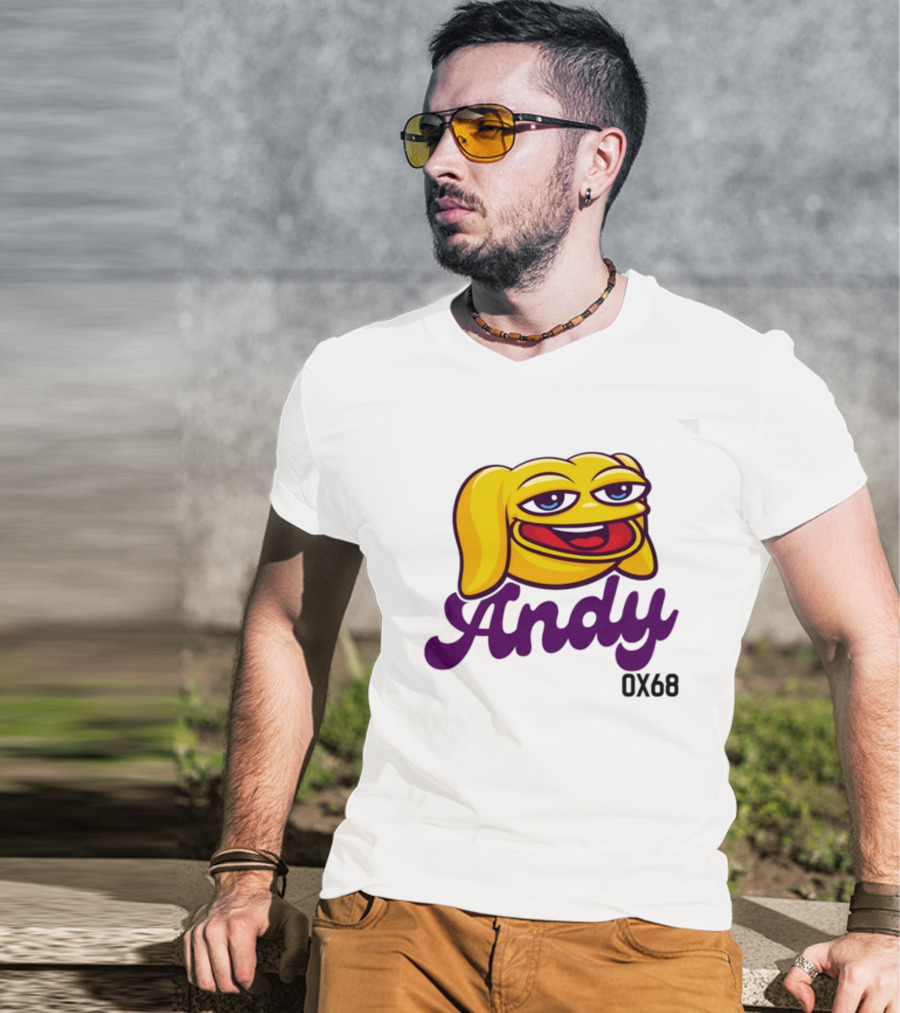 Andy Ox68 Emoji Face Yellow Dog T-Shirt