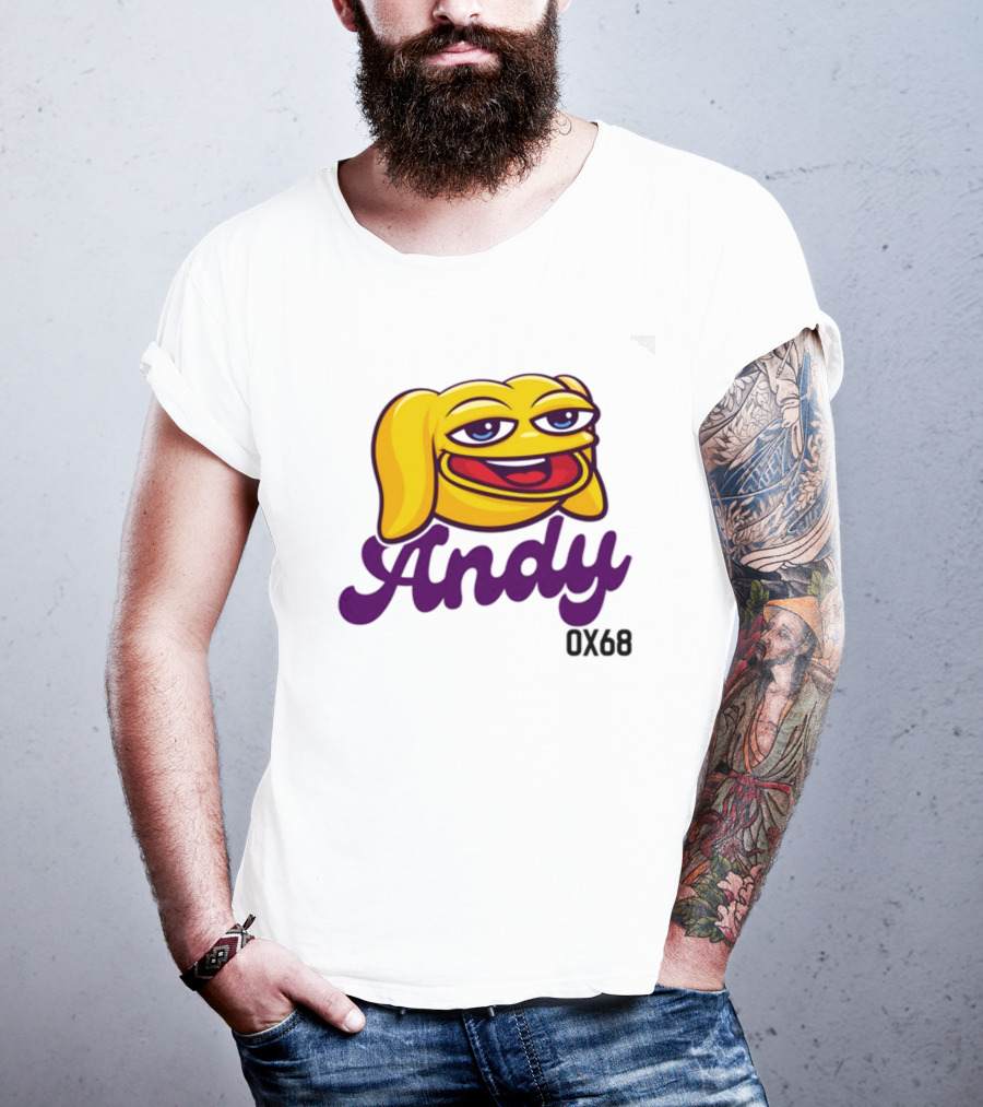 Andy Ox68 Emoji Face Yellow Dog T-Shirt