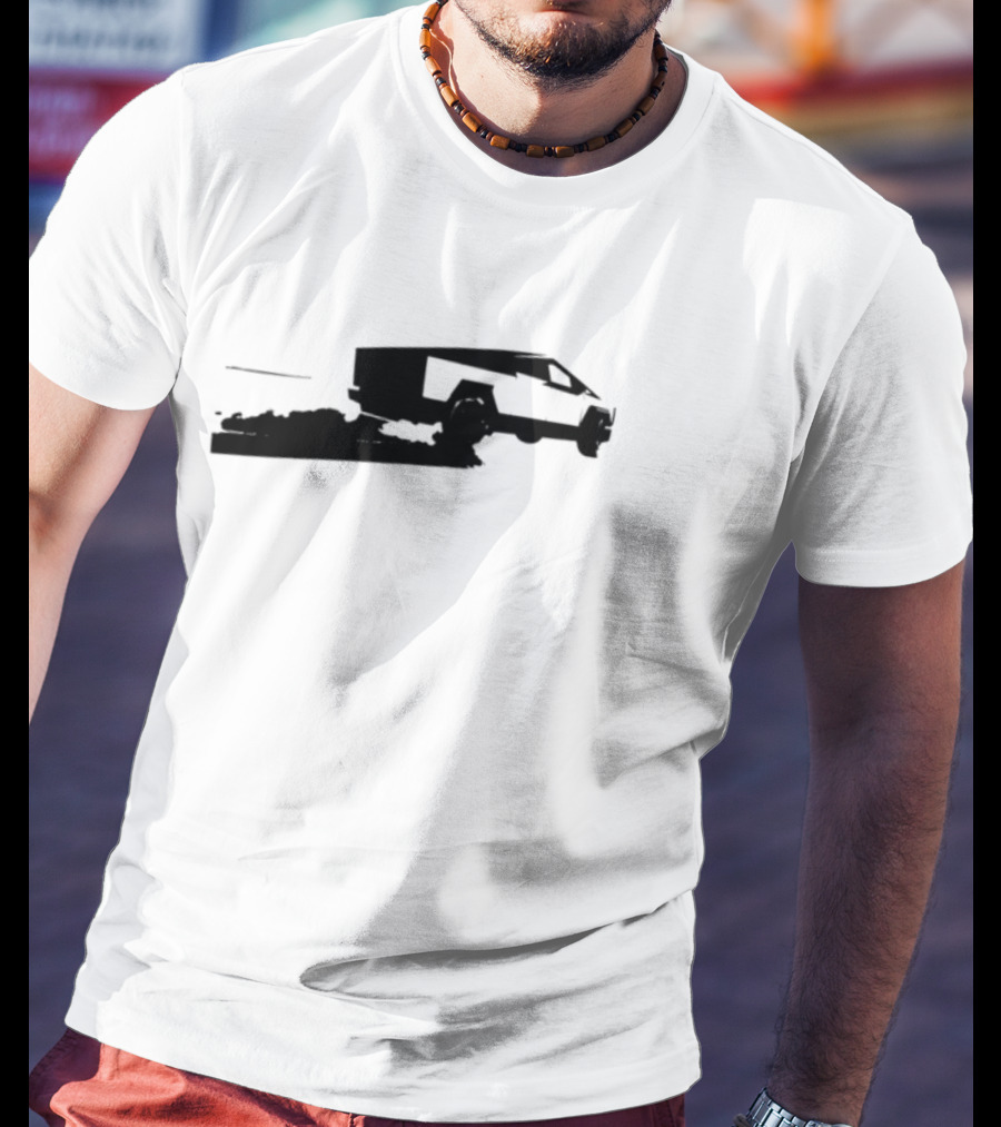 Cybertruck Foundation Monochrome Outline Futuristic Vehicle T-Shirt