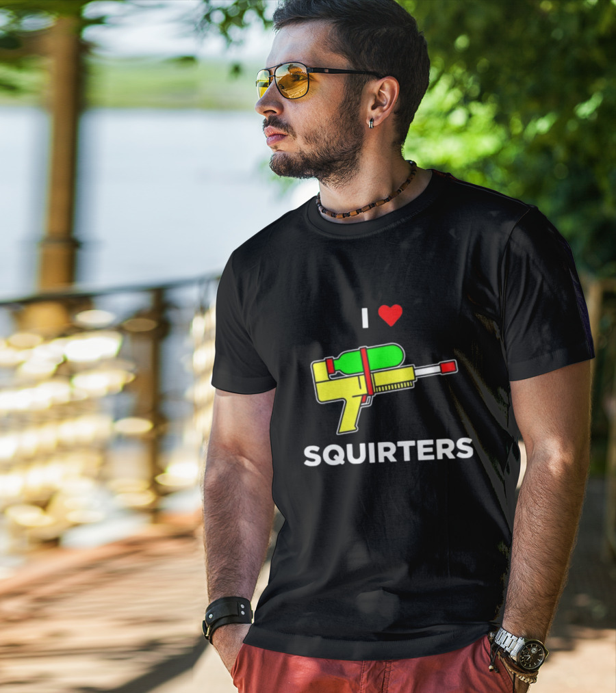 Justin Danger Nunley I Love Squirters Water Gun T-Shirt