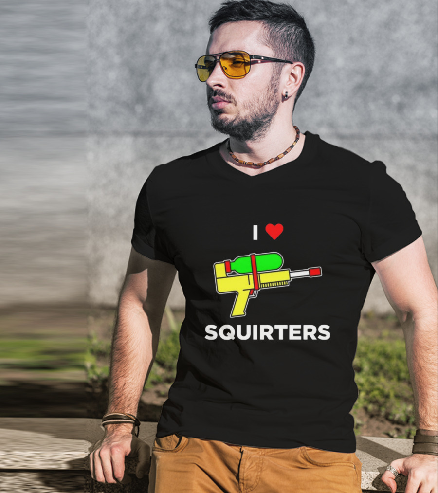 Justin Danger Nunley I Love Squirters Water Gun T-Shirt