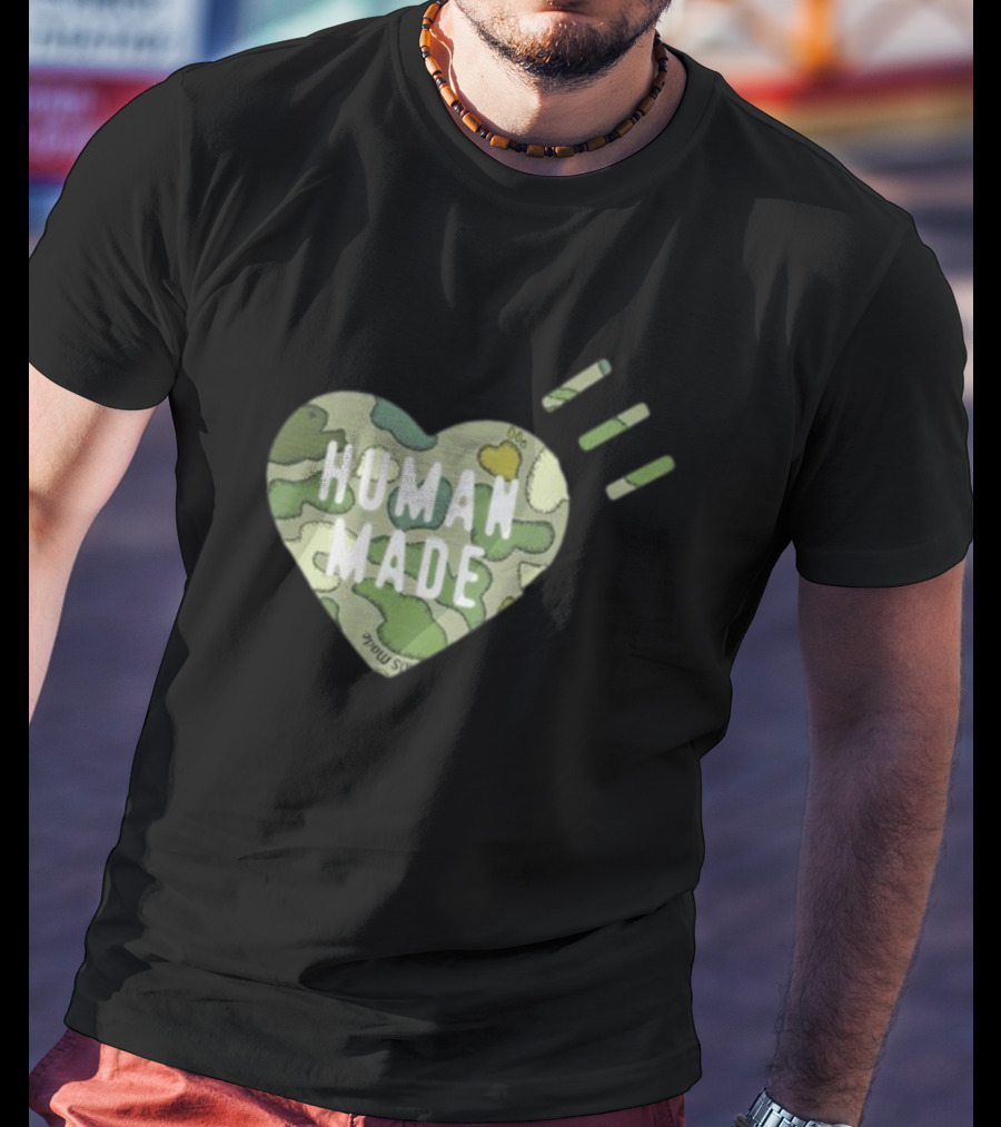 HUMAN MADE Camo Heart Kaws Collaboration T-Shirt