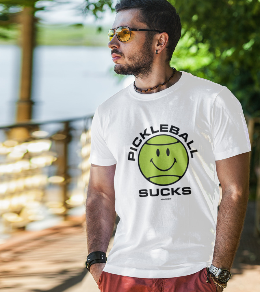 Marketstudios Smiley Pickleball Sucks T-Shirt
