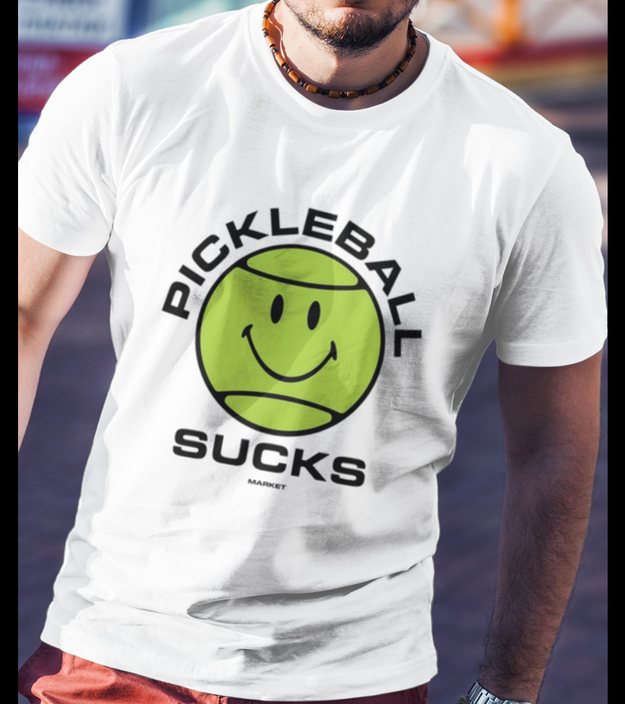 Marketstudios Smiley Pickleball Sucks T-Shirt