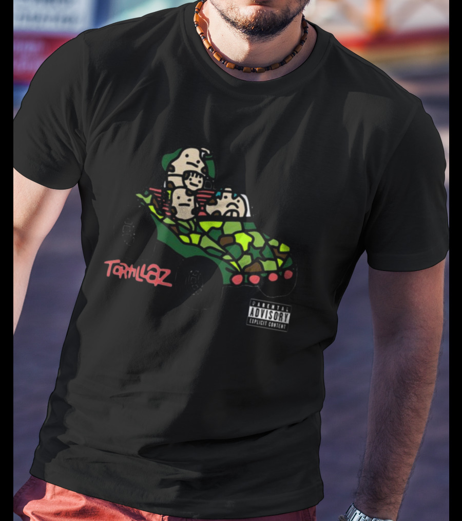 Tortillaz Wrap Music Parody With Cartoon Characters In Camouflage Vehicle T-Shirt