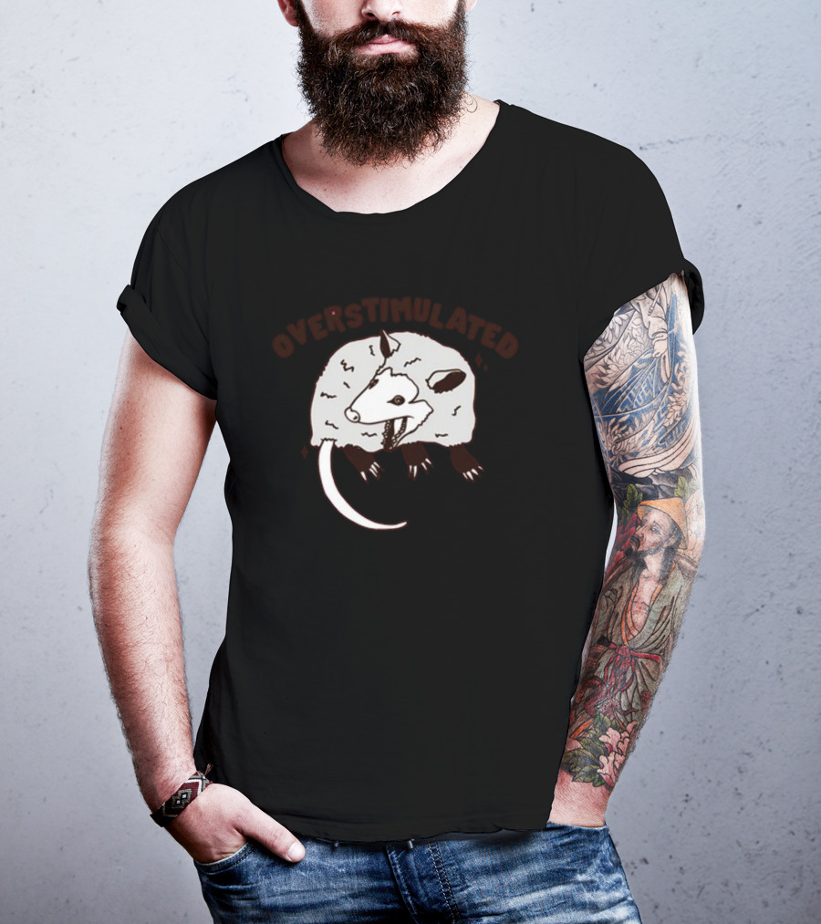 Gotfunny Overstimulated Possum Sketch T-Shirt