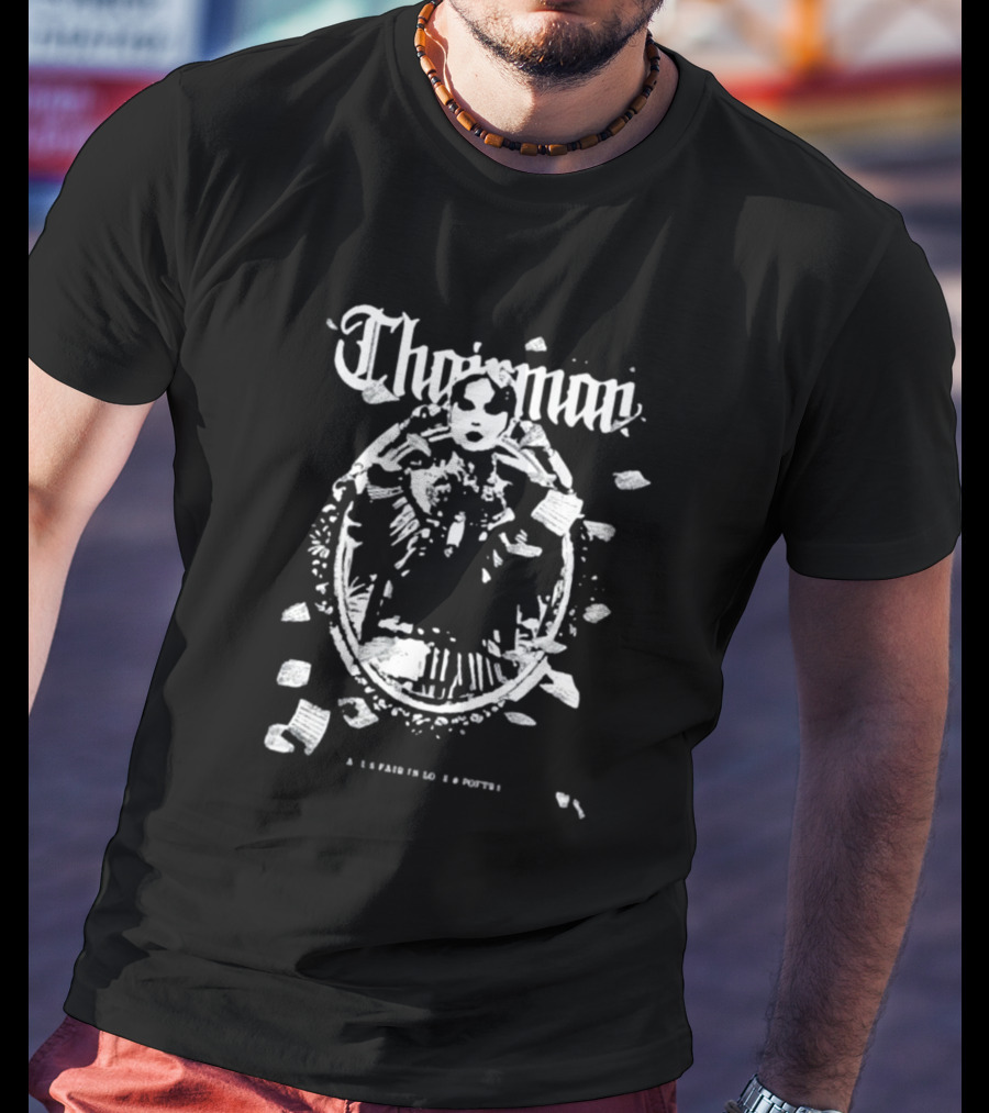 Chairman Victorian Portrait All's Fair In Love And Poetry Floating Papers T-Shirt