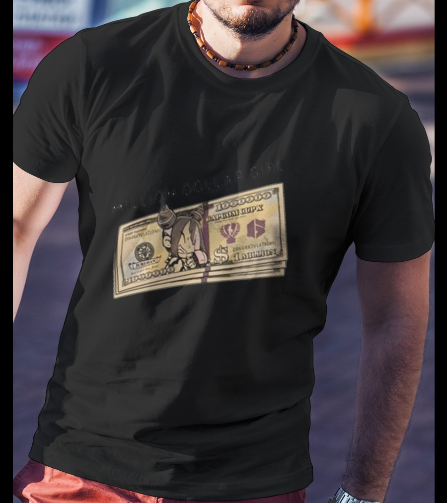 Million Dollar Girl Cartoon Stack Of Cash Capitalism Vulture Currency T-Shirt