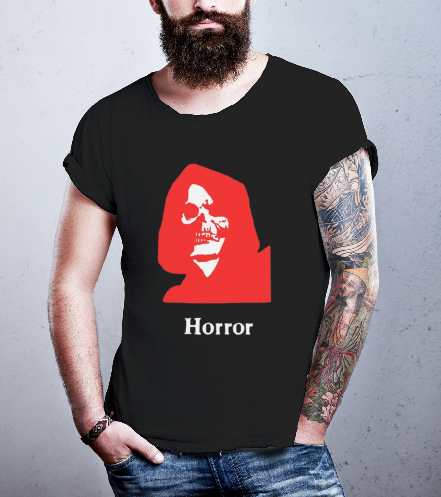 Lunchmeat Vhs Horror Reaper Marshall Julius Skull In Red Hood T-Shirt