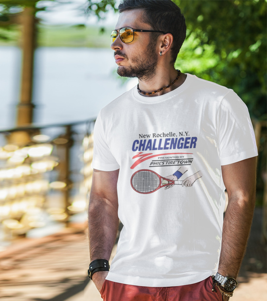 New Rochelle NY Challenger Tennis Tournament Blue Wrist Town T-Shirt