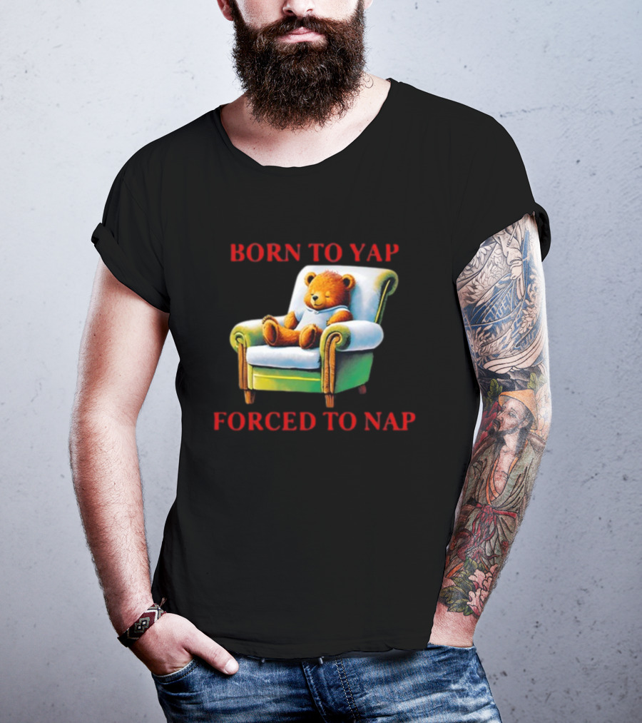 Born To Yap Forced To Nap Teddy Bear Armchair Shitheadsteve T-Shirt