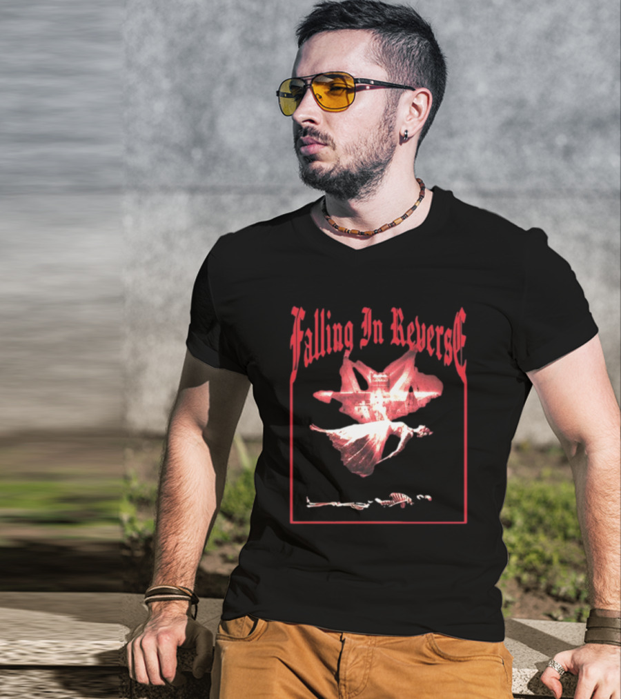 Falling In Reverse Floating Skeleton And Angel T-Shirt