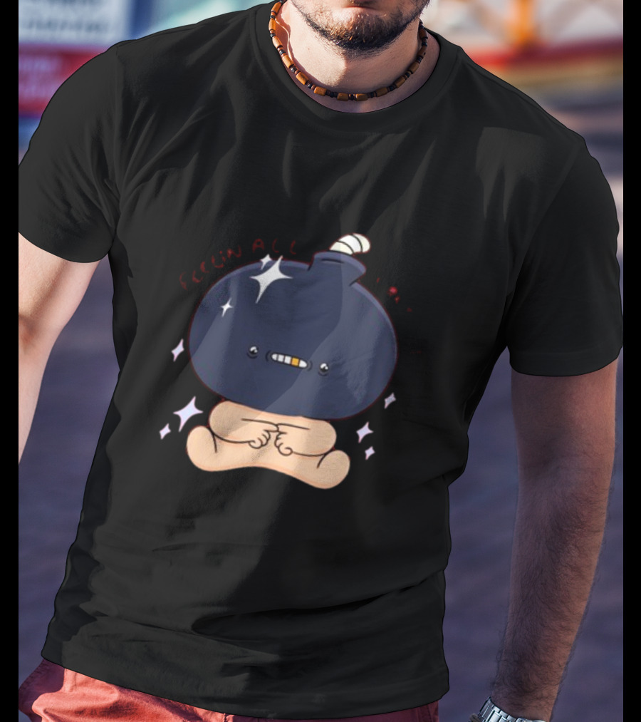 Feelin Alil Burnt Out Ghoulshack Bomb Character With Stars T-Shirt