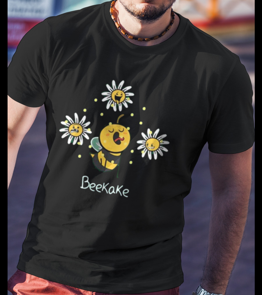 Spring Limited Beekake Singing Bee With Happy Flowers T-Shirt
