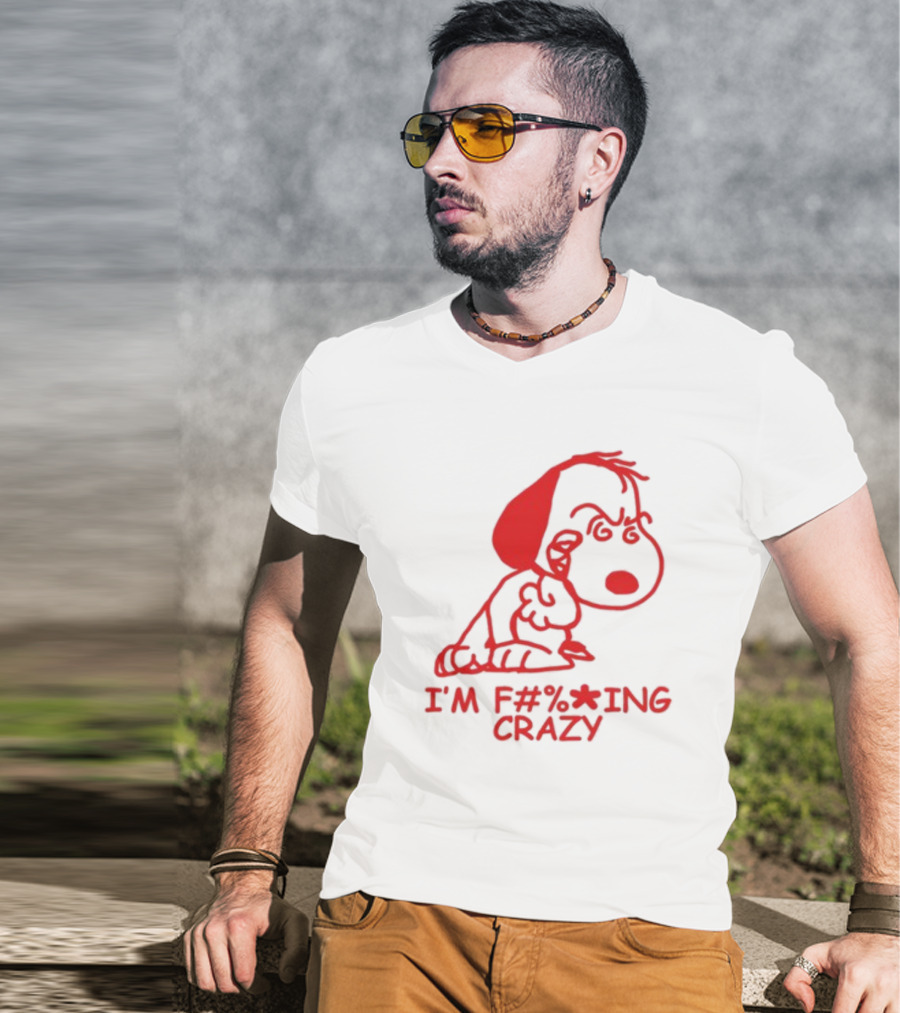 I'm F#%*ing Crazy Red Cartoon Character With Angry Expression T-Shirt