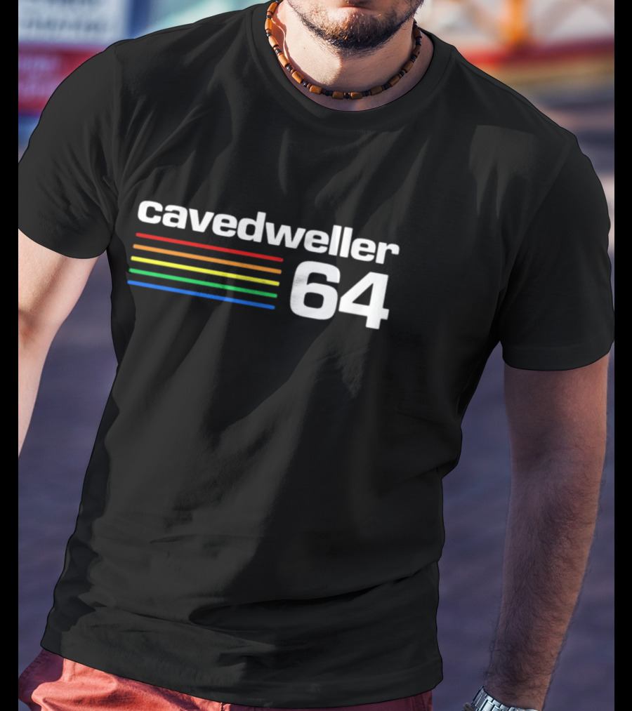 Cavedweller 64 Retro Gaming Style With Striped Color Bars T-Shirt
