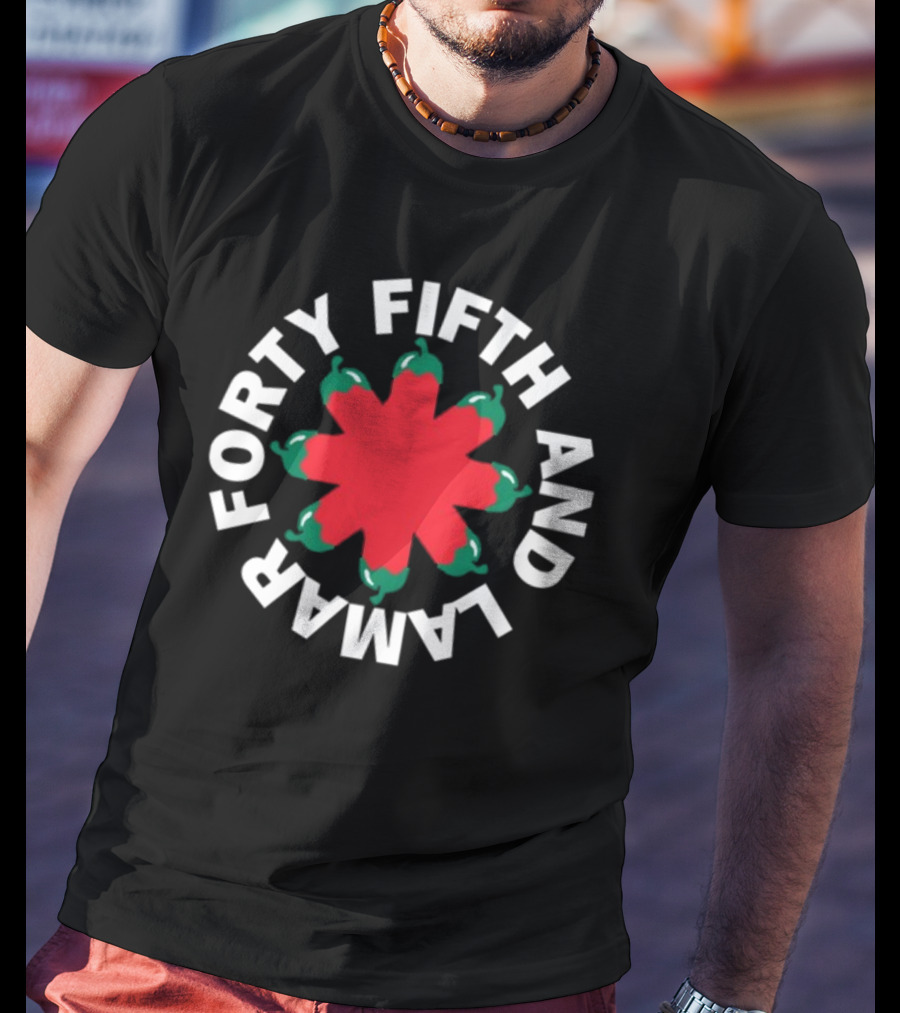 Forty Fifth And Lamar Red Green Starburst T-Shirt