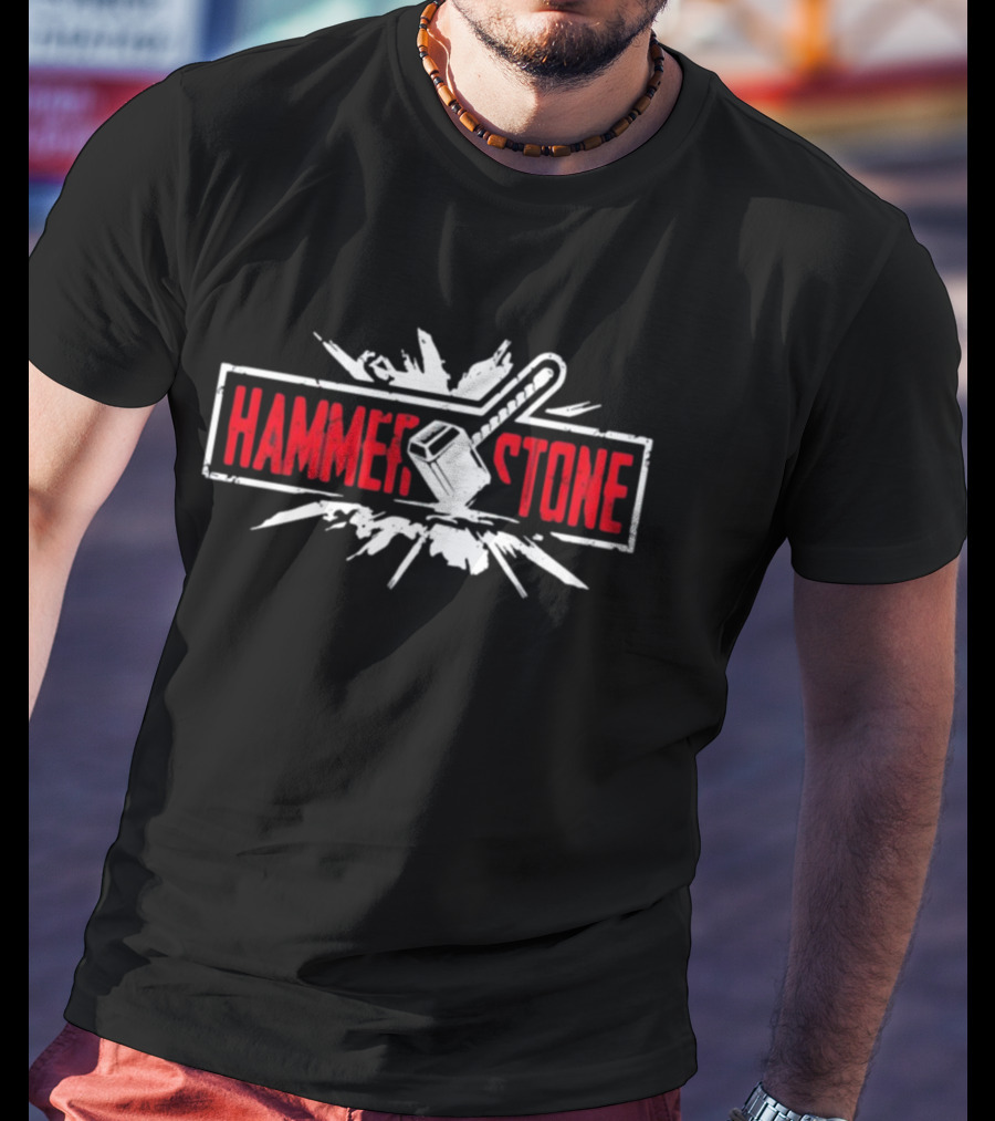 HAMMER STONE Burst Impact Graphic With Sledgehammer T-Shirt