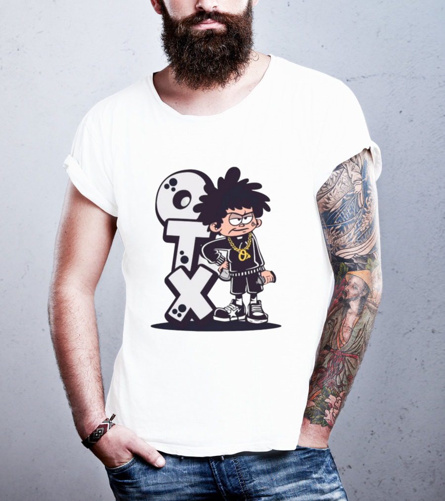 OTX Only Tha Xlcusive Cartoon Character With Chain T-Shirt