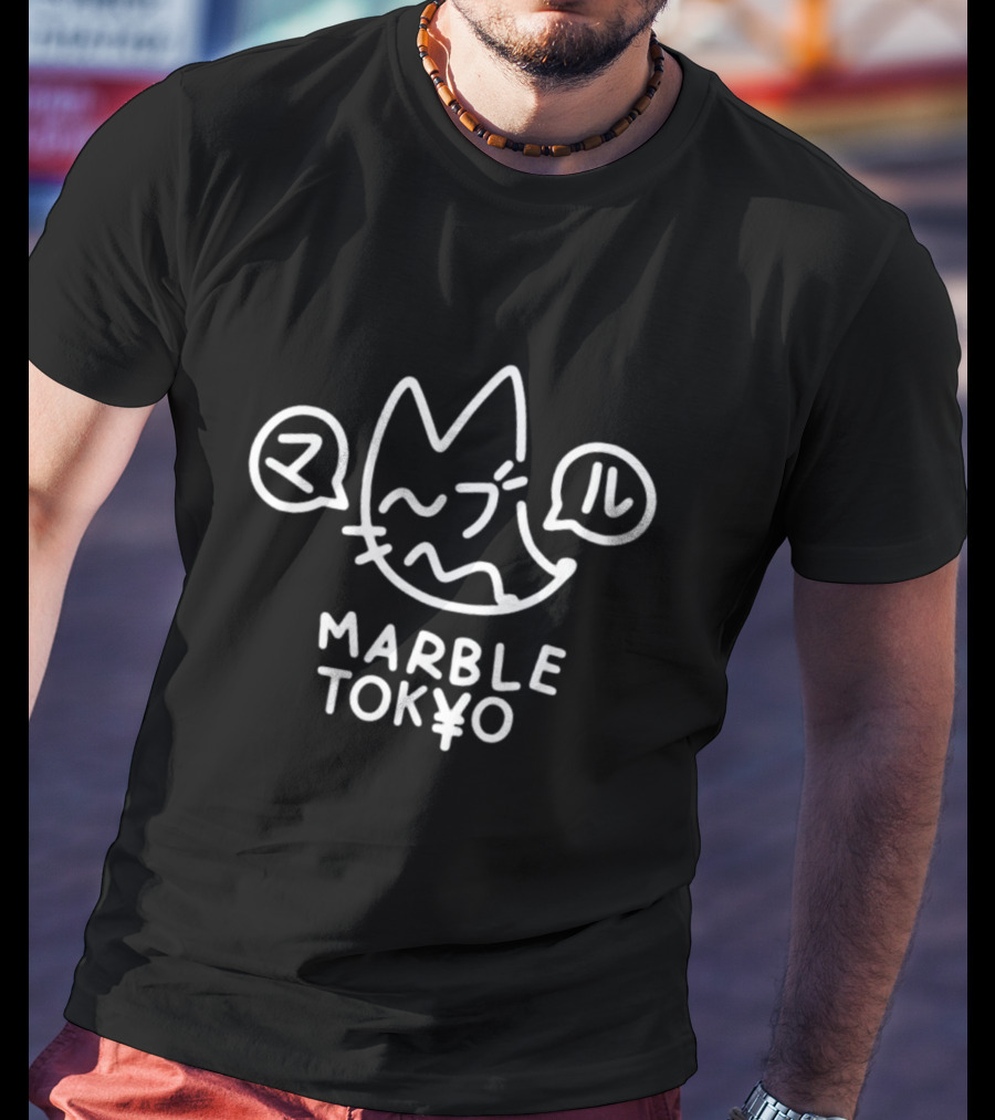 Marble Tokyo Narpy マーブル Cat Face T-Shirt