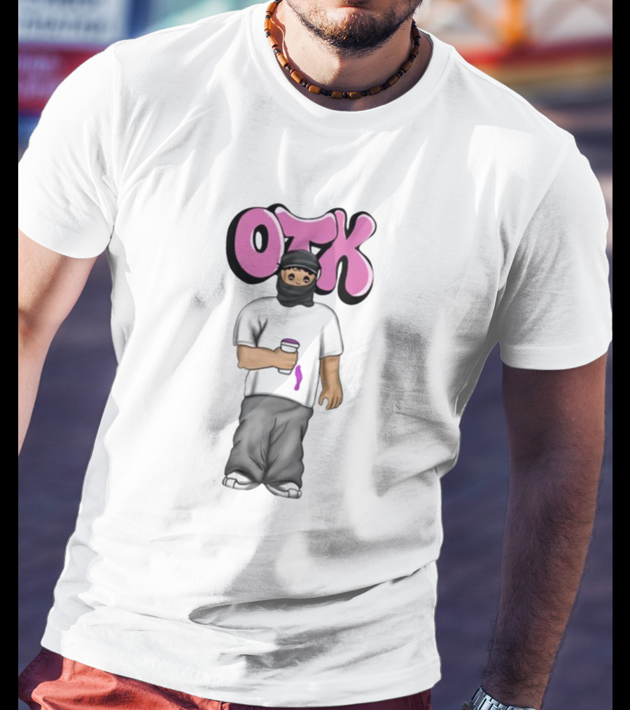 OTK Ski Mask Character With Coffee Cup T-Shirt