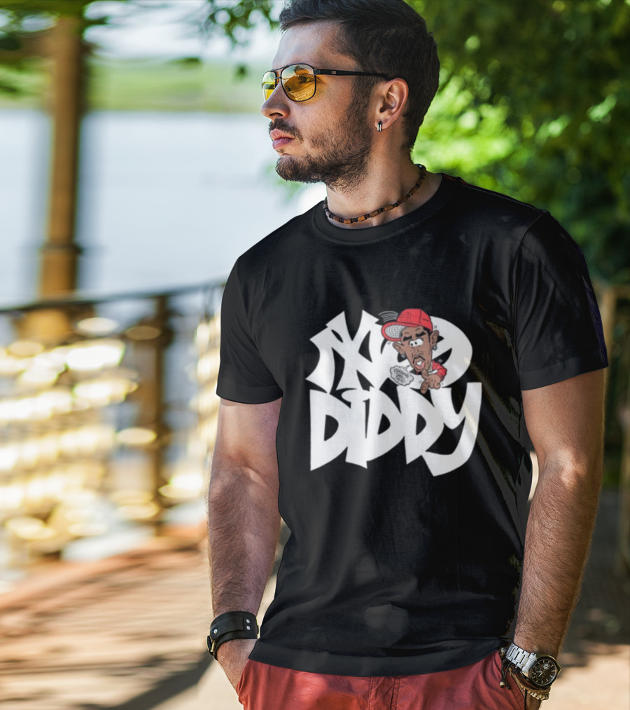 Bad Boy Red Cap Diddy With Graffiti Style Text And Cartoon Character T-Shirt
