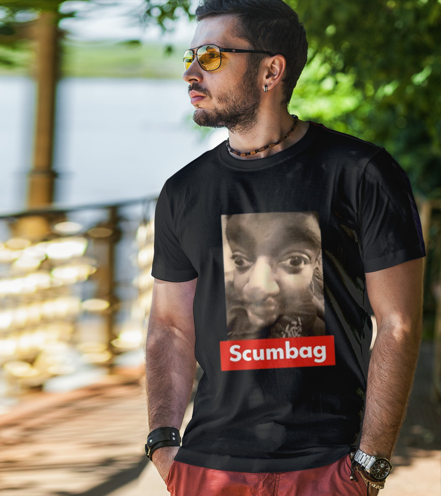 Scumbag Distorted Face Black And White Photo T-Shirt