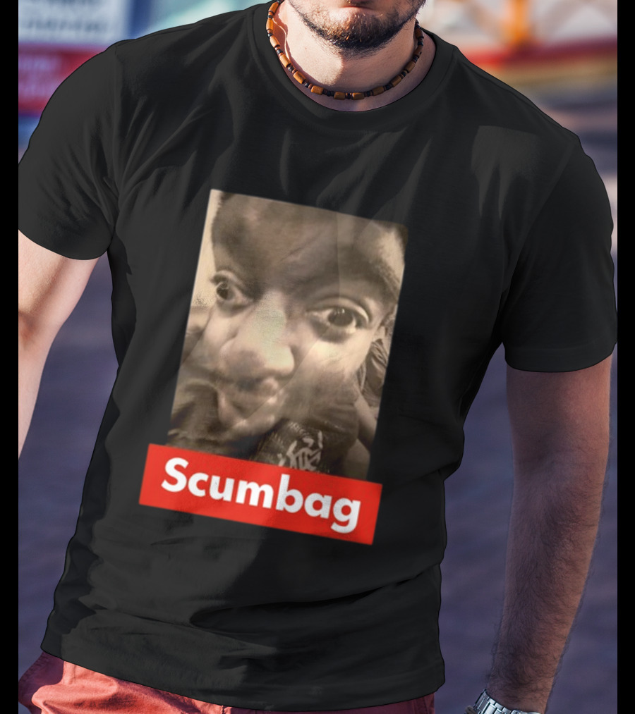 Scumbag Distorted Face Black And White Photo T-Shirt