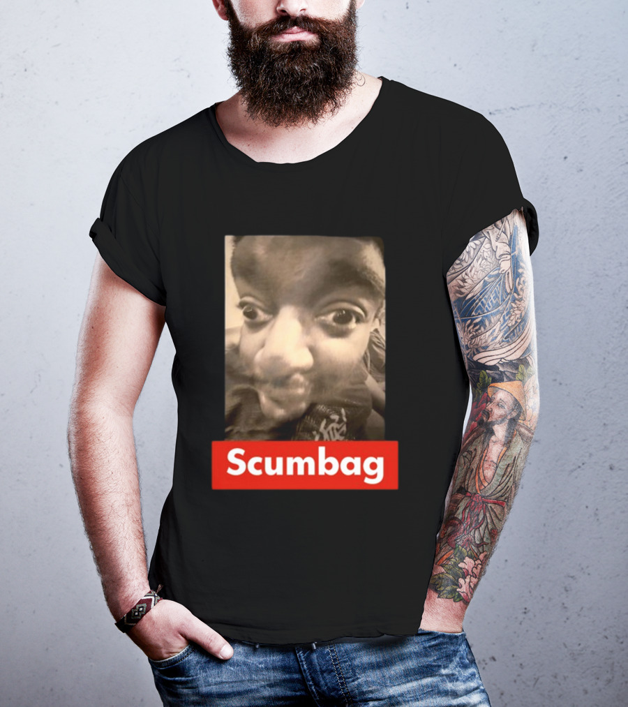 Scumbag Distorted Face Black And White Photo T-Shirt