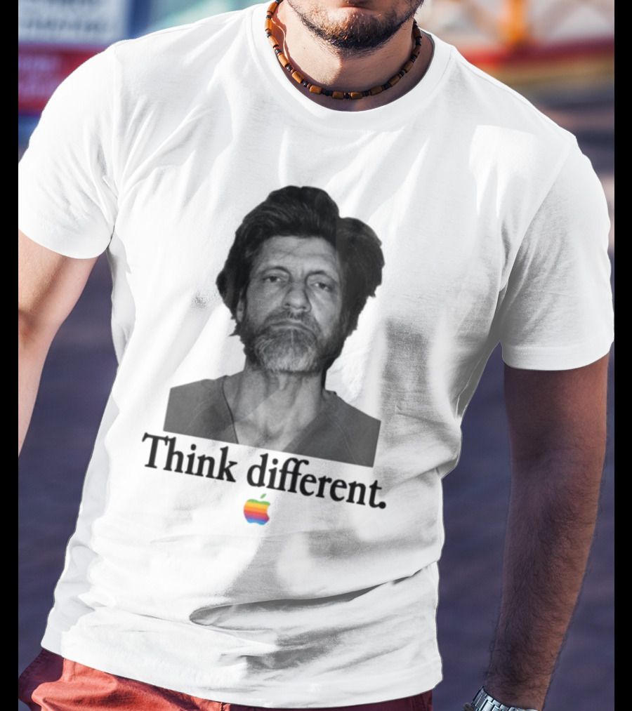 Uncle Ted Think Different Apple Parody With Rainbow T-Shirt