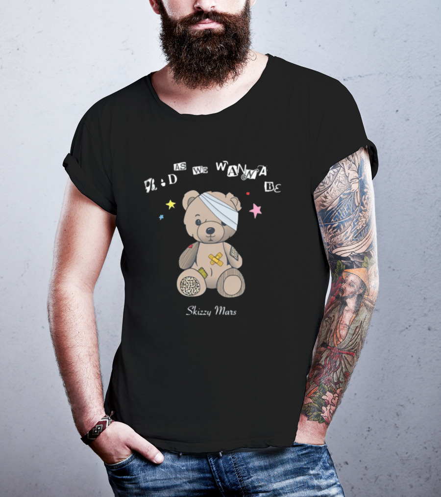 Bad As We Wanna Be Skizzy Mars Bear Bandaged Teddy With Stars T-Shirt