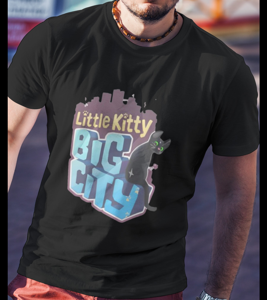 Little Kitty Big City Playful Cat Adventure T-Shirt
