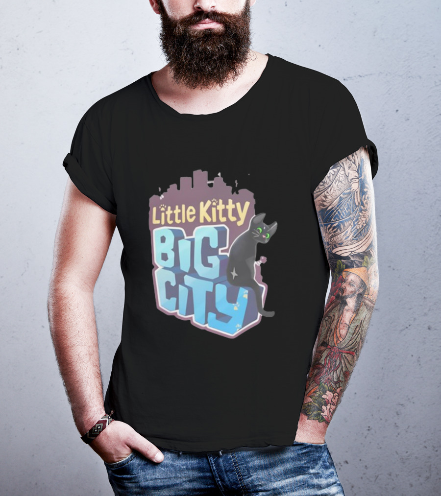 Little Kitty Big City Playful Cat Adventure T-Shirt