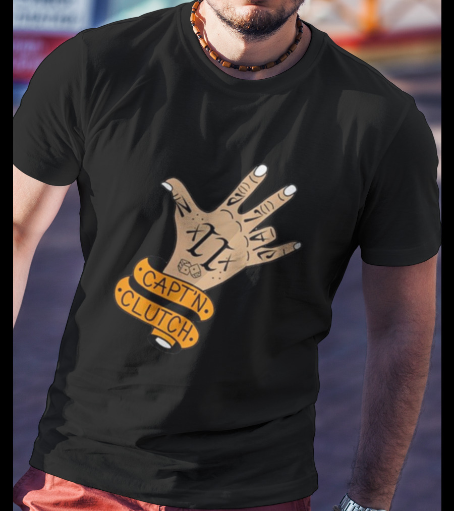 My Business Man Capt'n Clutch Hand Tattoo Numerals Banner T-Shirt